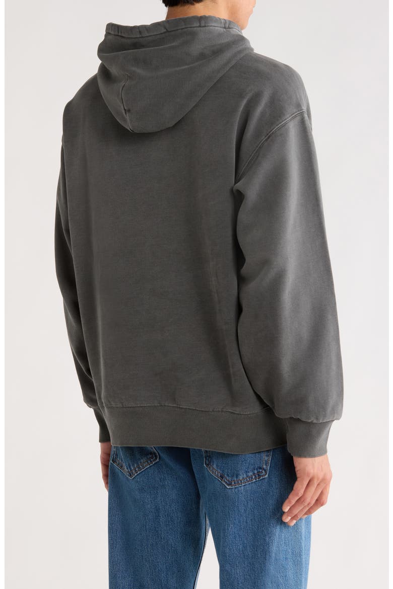 Vista Logo Patch Hoodie, Alternate, color, BLACK GARMENT DYED