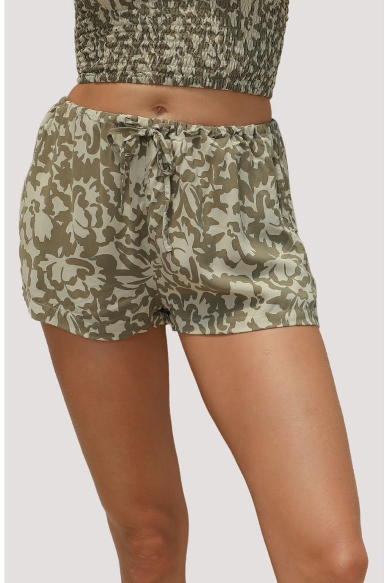 Leo Patterned Cover-Up Shorts, Main, color, BAJA BLOOM