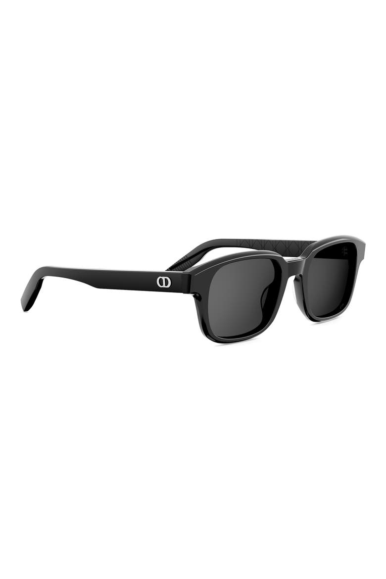 CD Icon S4I 51mm Square Sunglasses, Alternate, color, SHINY BLACK / SMOKE