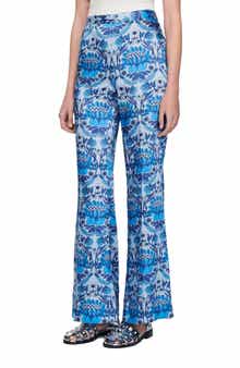 SANDRO Floral Flare Leg Pants