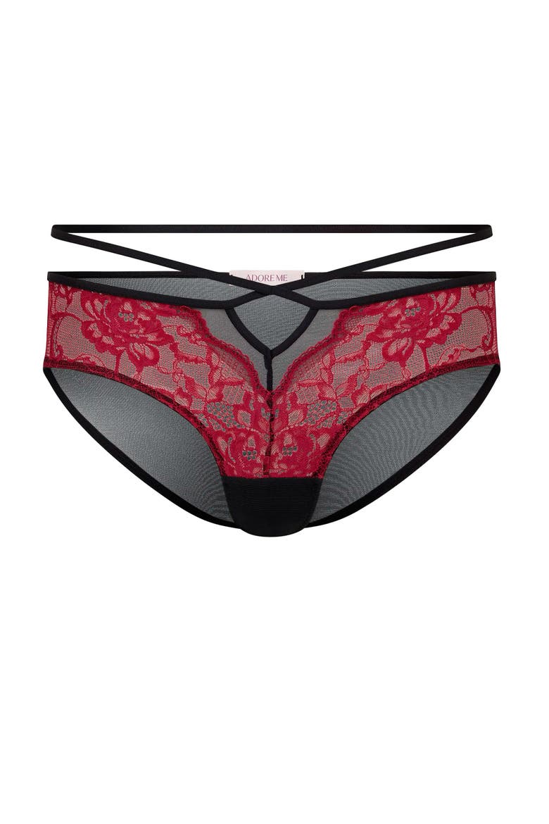 Saveria Cheeky Panties, Alternate, color, Dark red