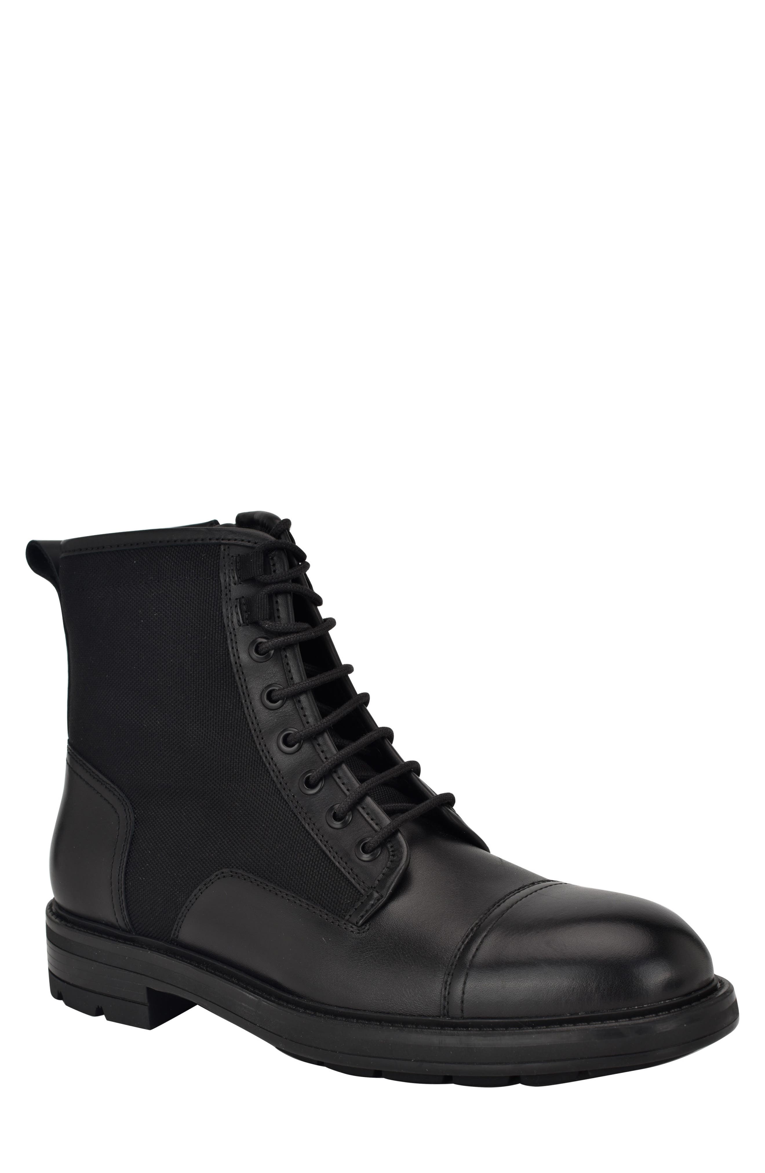 Calvin Klein Domly Lace-Up Cap Toe Boot, Main, color, 