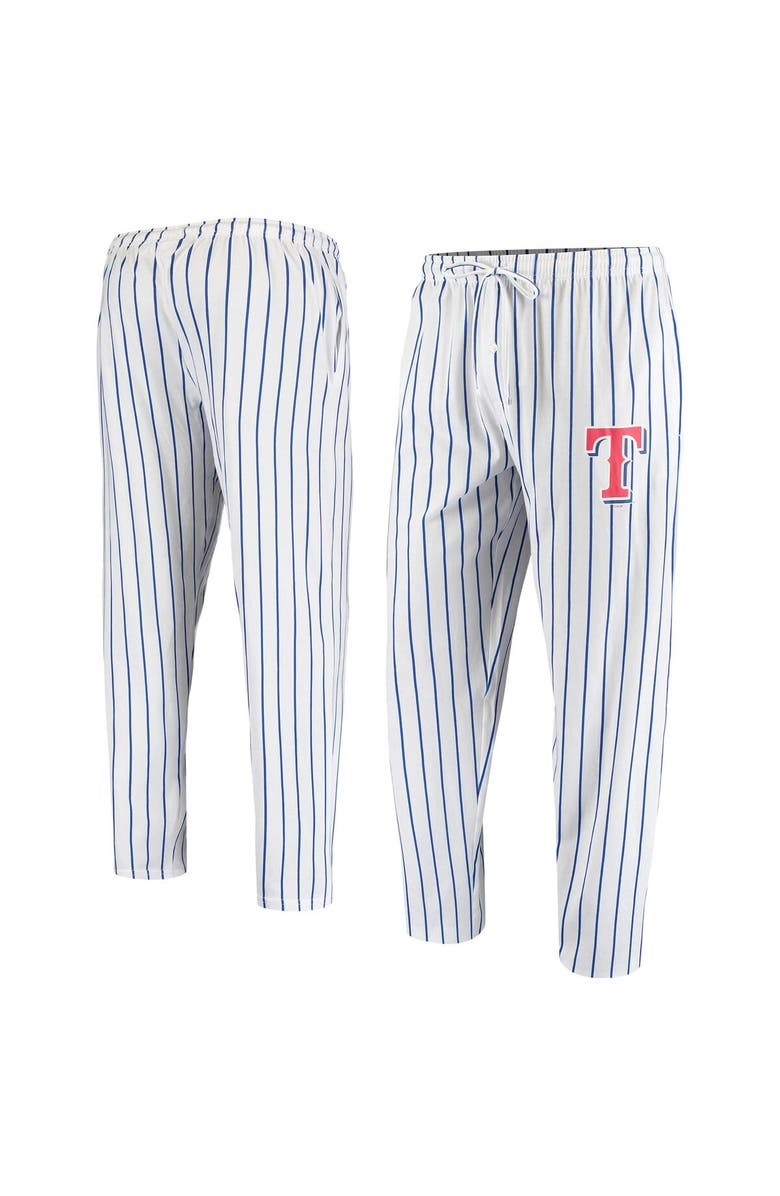 CONCEPTS SPORT Men's Concepts Sport White Texas Rangers Vigor Pinstripe Pants, Main, color,