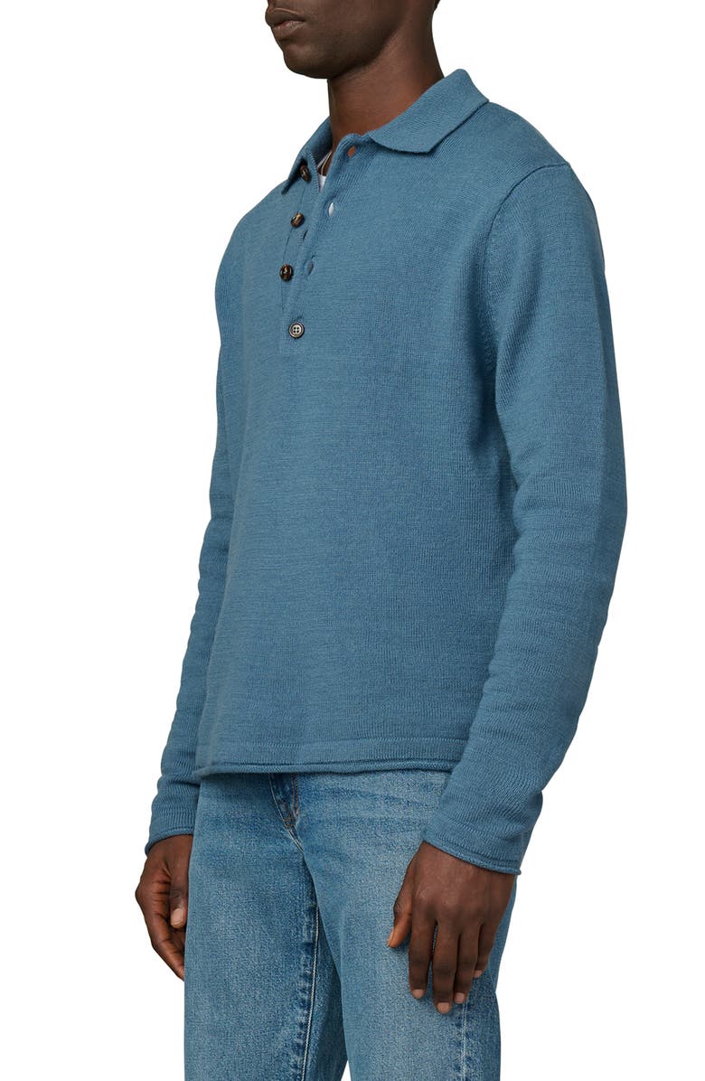 Joe's Long Sleeve Wool Polo Sweater, Alternate, color, Bluefin