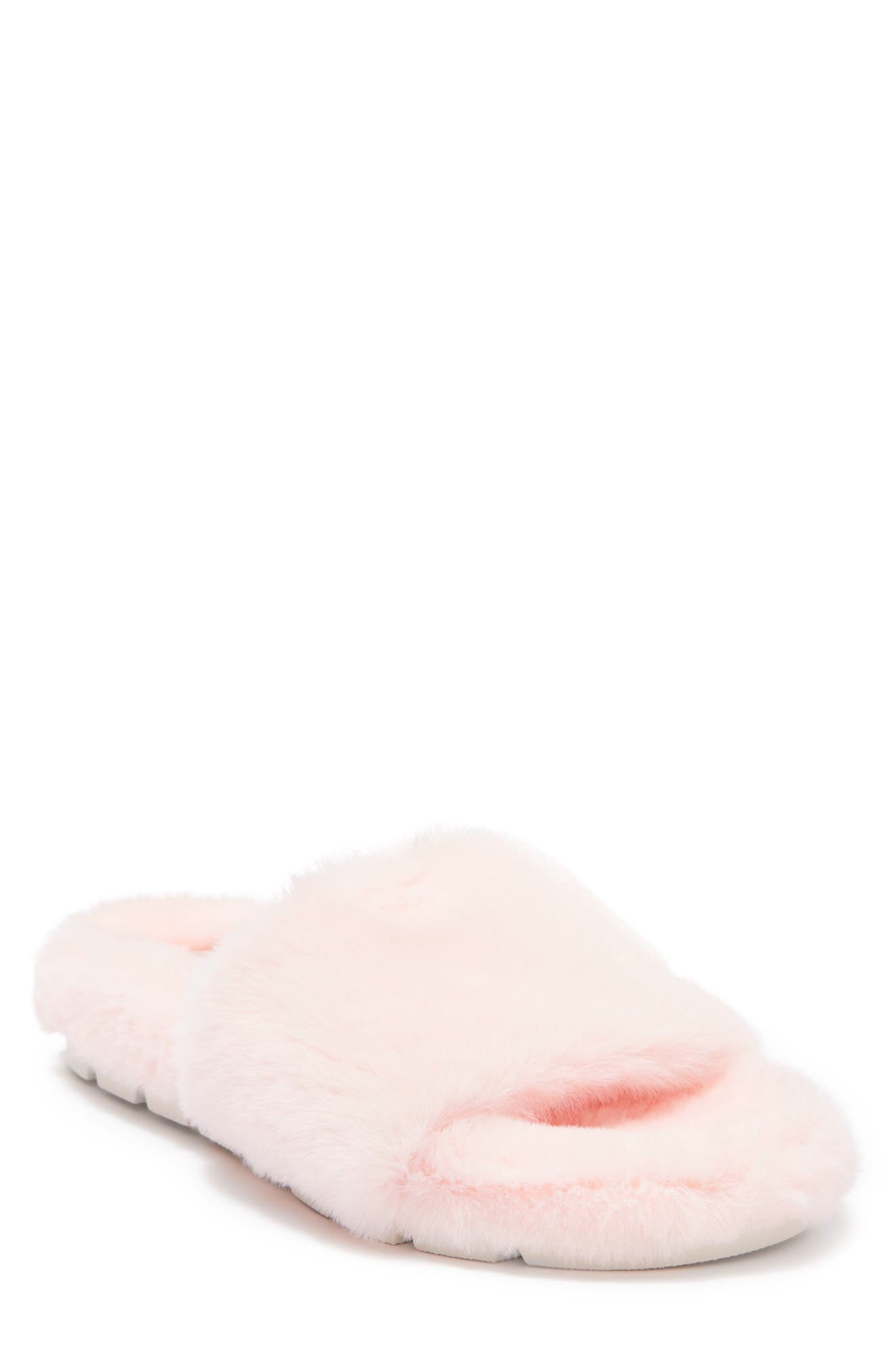 Leelee Faux Fur Slipper, Main, color, LIGHT PINK FAUX FUR