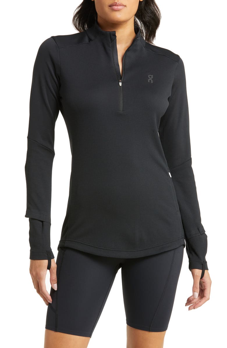 On Climate Knit Quarter-Zip Running Top, Main, color,