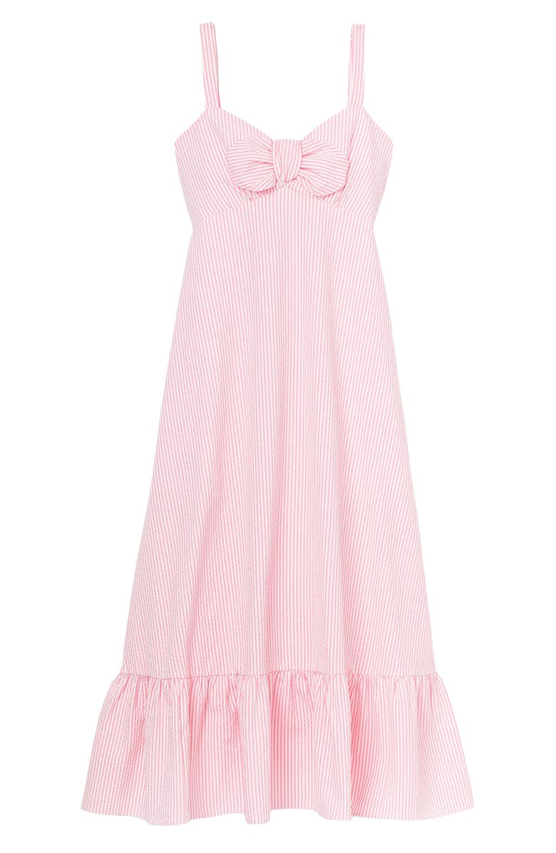 Kate Spade New York stripe seersucker bow sundress, Main, color, 