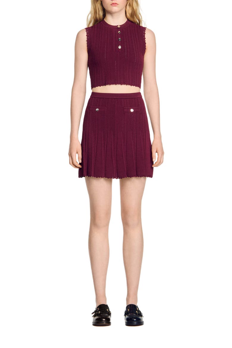 Sleeveless short sweater, Alternate, color, Bordeaux