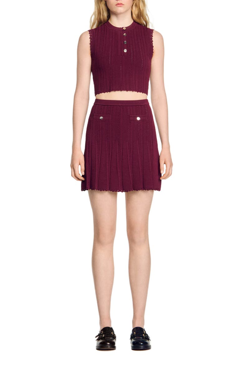 SANDRO Sleeveless short sweater, Alternate, color, 