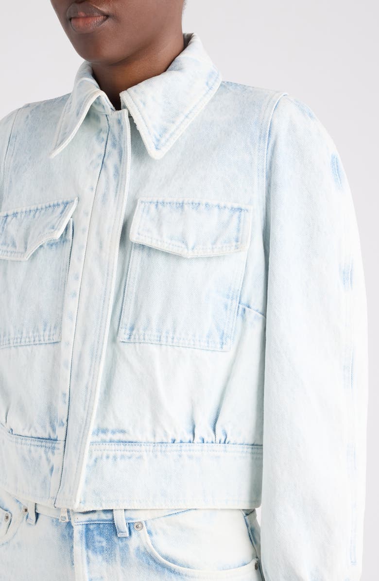 Dries Van Noten Extreme Bleach Heavyweight Denim Jacket, Alternate, color, Pale Blue
