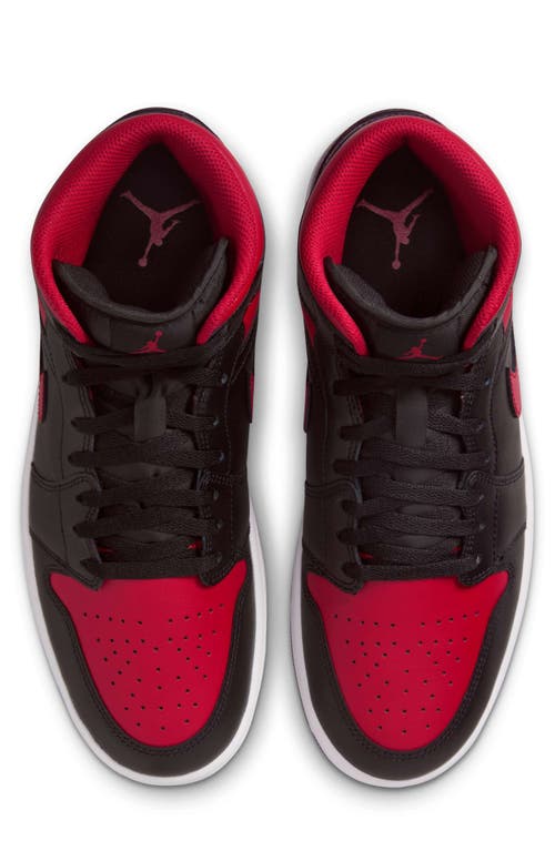 Jordan Men's Air 1 Mid Shoes In Black/summit White/varsity Red