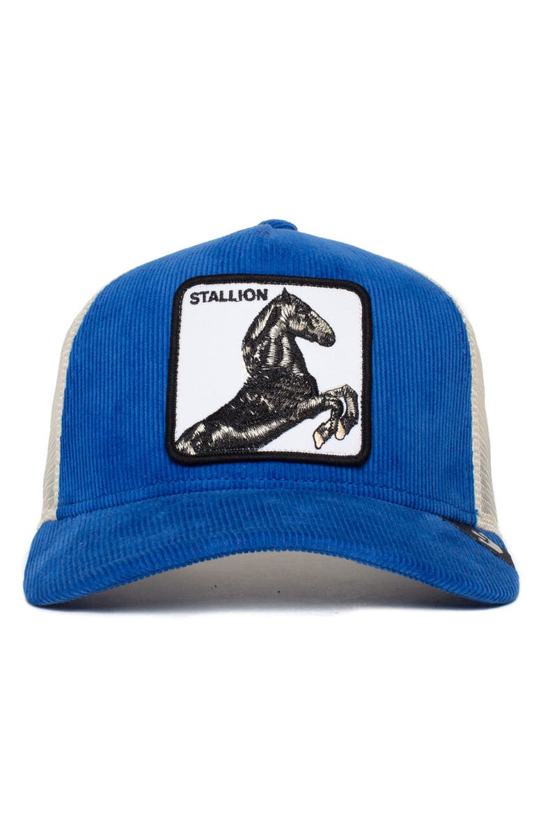 Goorin Bros. Sly Stallione Horse Patch Trucker Hat, Alternate, color, Blue
