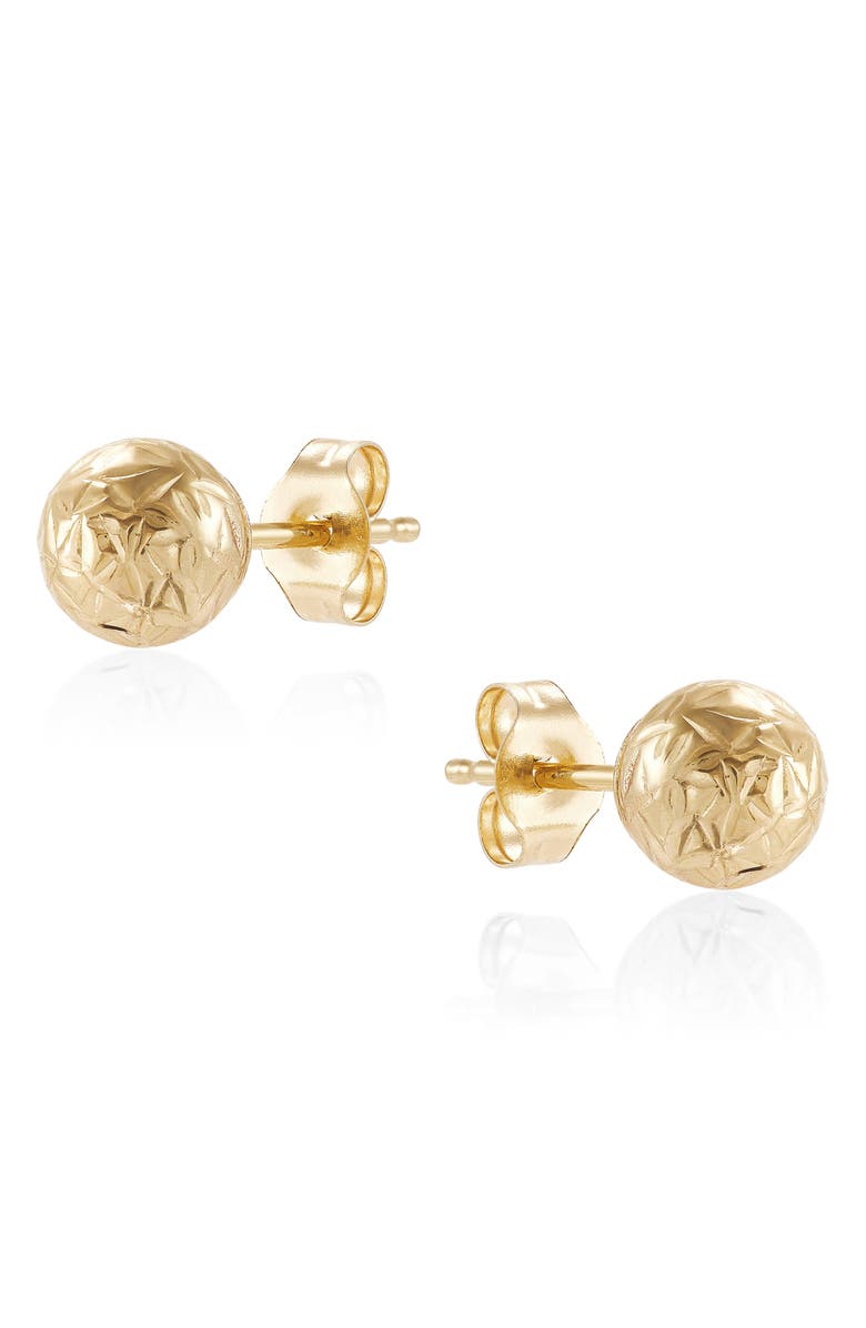Frankie & Zoe High Polish Ball Stud Earrings, Alternate, color, Yellow Gold