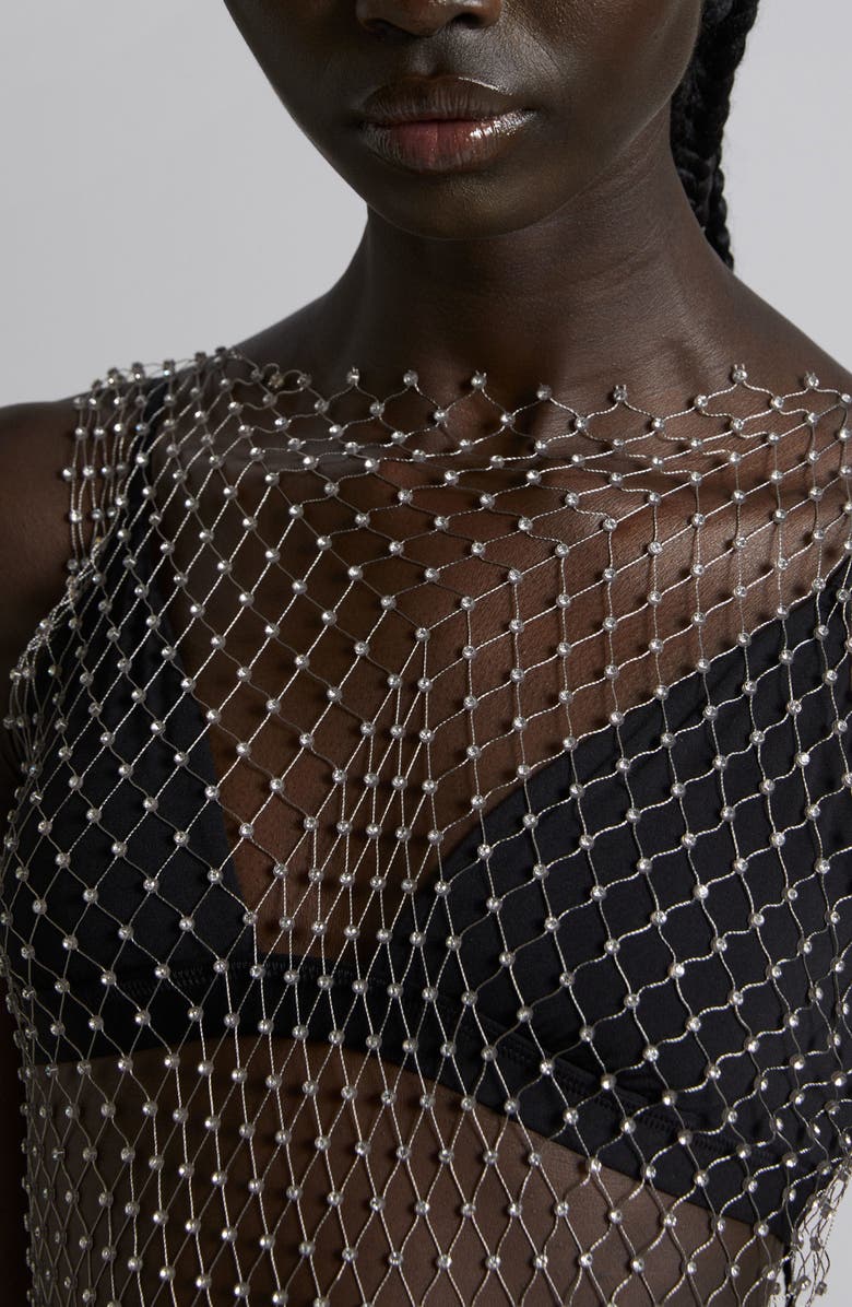 & Other Stories Embellished Sheer Mesh Midi Dress, Alternate, color,