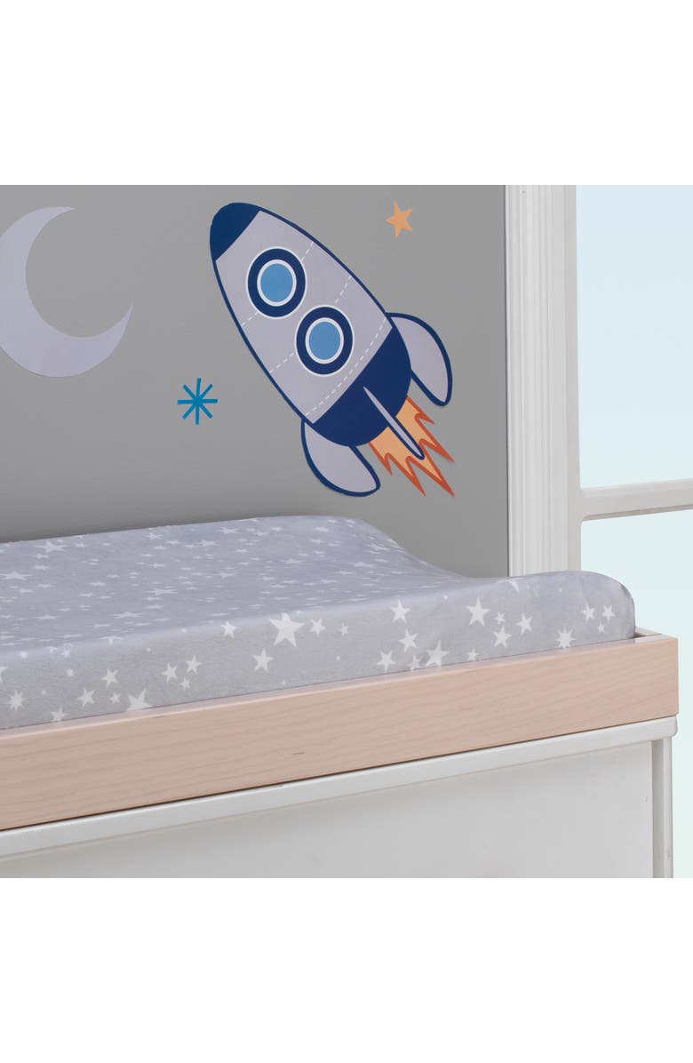 Lambs & Ivy Milky Way Stars Minky Baby Changing Pad Cover, Alternate, color, 