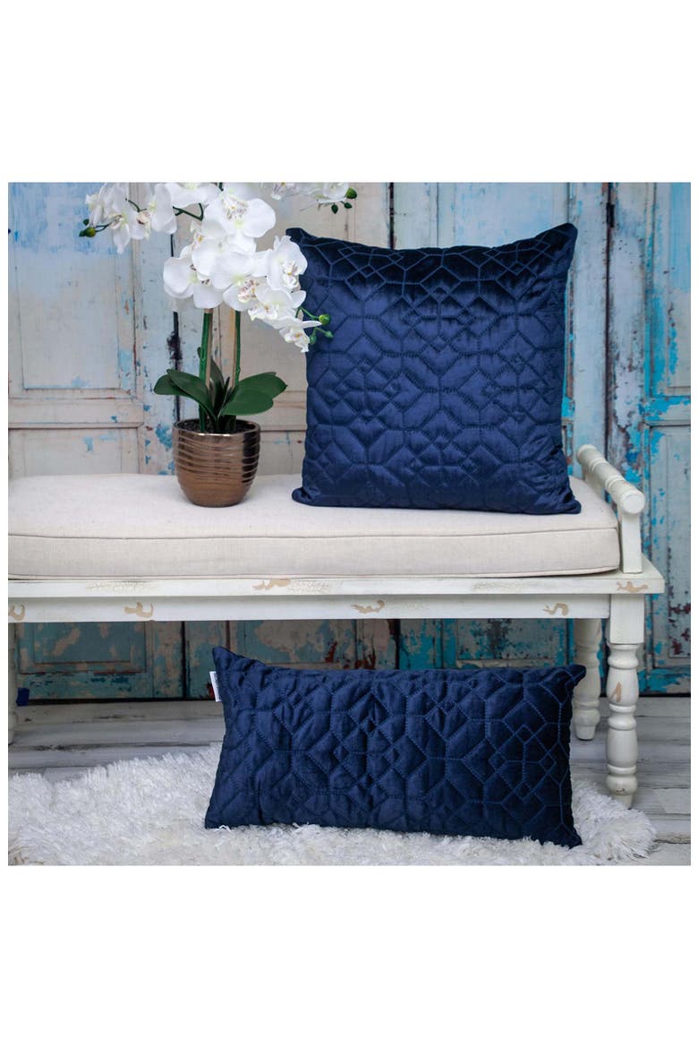 Sora Square Throw Pillow, Alternate, color, NAVY