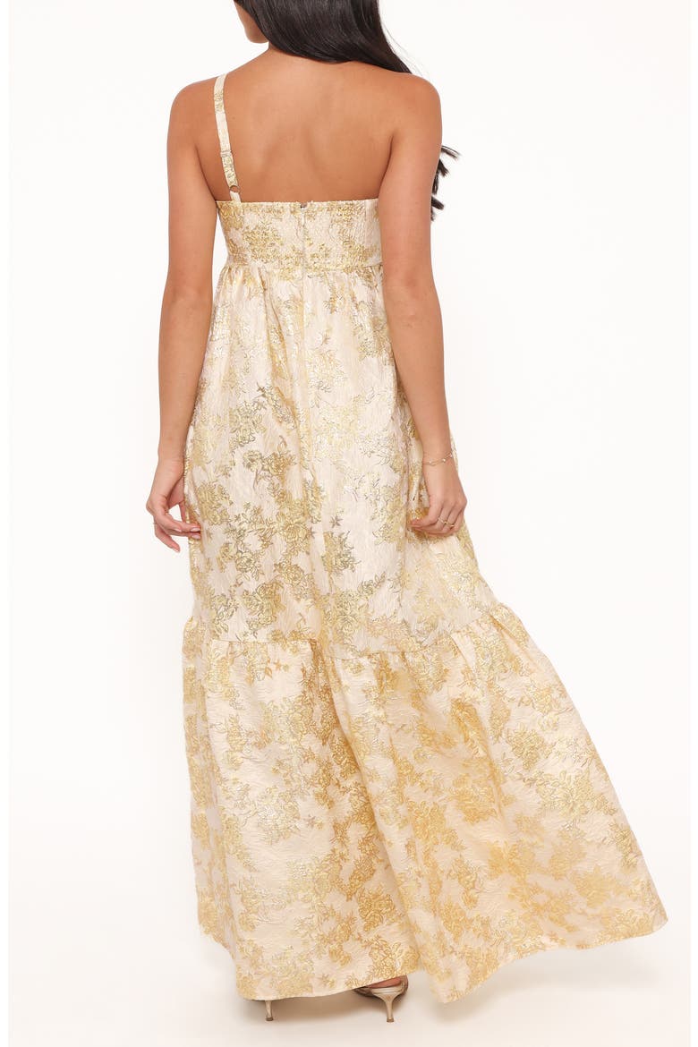 Betina Bow Front Maxi Dress, Alternate, color, YELLOW BROCADE