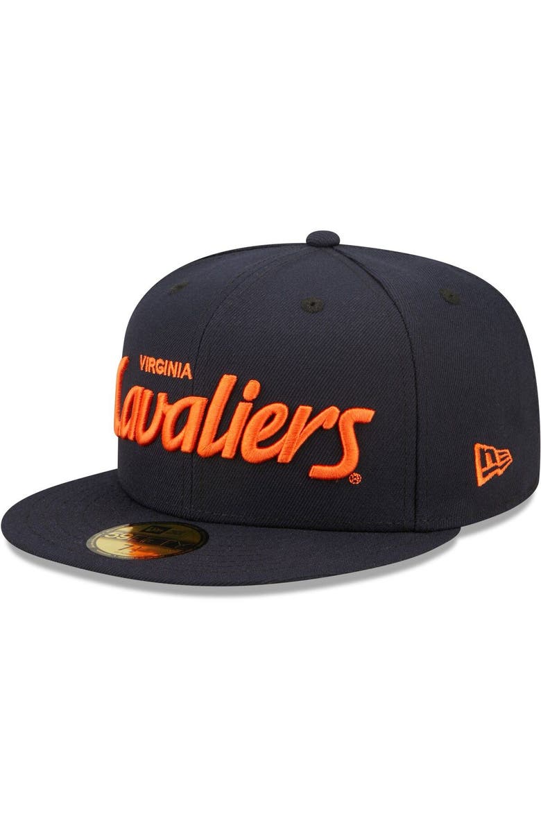 New Era Men's New Era Navy Virginia Cavaliers Script Original 59FIFTY Fitted Hat, Alternate, color, Navy