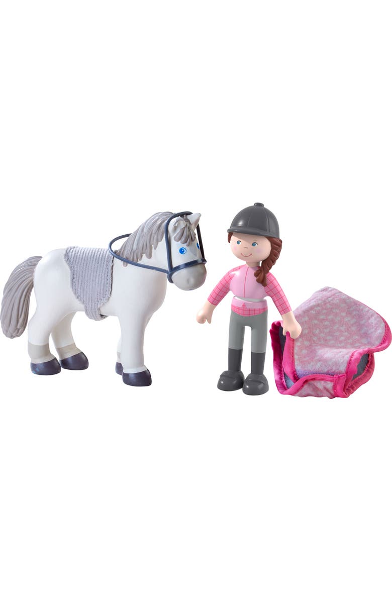 HABA Little Friends Horse Riding Play set - Rider Sanya, Mare Saphira and Accessories, Alternate, color, Multi
