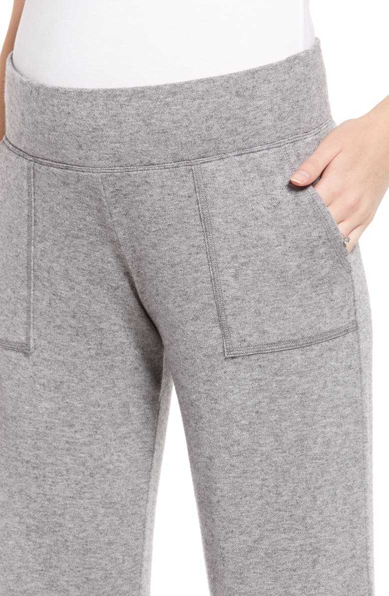 Maternal America Wide Leg Crop Maternity Pants, Alternate, color, Heather Charcoal