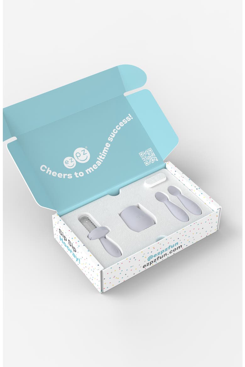 Kit 2 - Learn to Eat & Drink Tools, Alternate, color, PEWTER