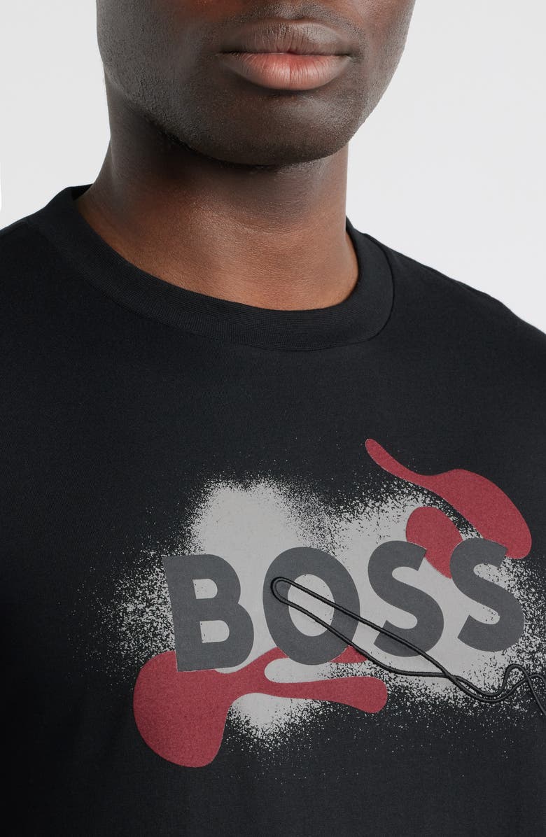 BOSS Thompson Embossed Logo Graphic T-Shirt, Alternate, color, Black