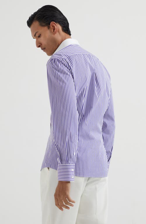 Brunello Cucinelli Shirt With White Collar In Multi