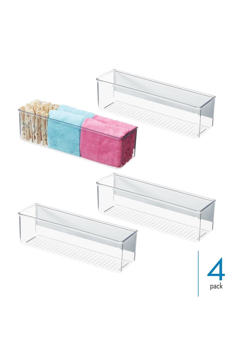 iDesign Magnetic Organizer Bins for Laundry Room - Set of 4 - Clear, Alternate, color, Clear