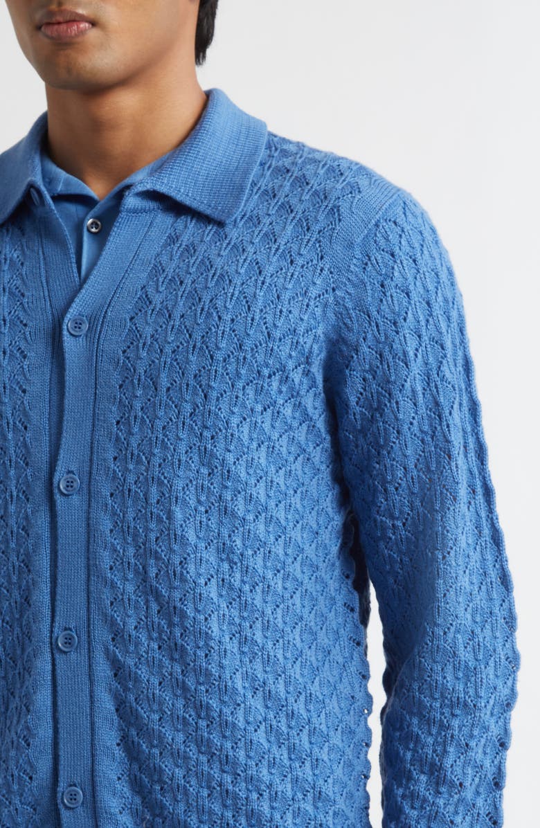 John Smedley Winster Wool Cardigan, Alternate, color, Saltire Blue