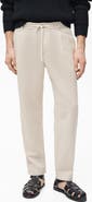 MANGO Slim Fit Linen & Cotton Drawstring Pants