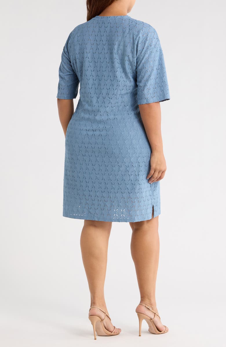 Bobeau Elbow Length Sleeve Dress, Alternate, color, Denim Blue