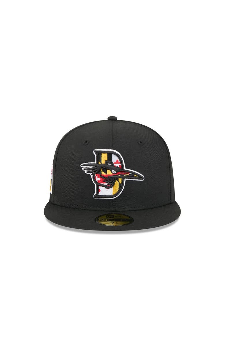 New Era Men's New Era Black Delmarva Shorebirds Theme Nights 59FIFTY Fitted Hat, Alternate, color,