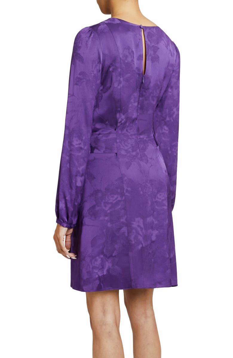 Santorelli Darya Above the Knee Dress in Tonal Satin Jacquard, Alternate, color, Cool Purple