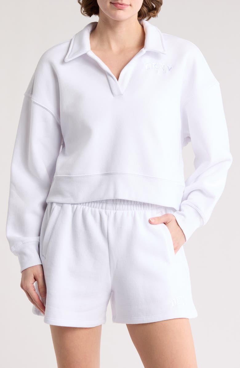 DKNY Embroidered Logo Johnny Collar Sweatshirt, Main, color, 