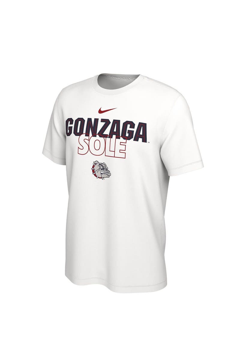 Nike White Gonzaga Bulldogs 2023 On Court Bench T-Shirt, Alternate, color, 
