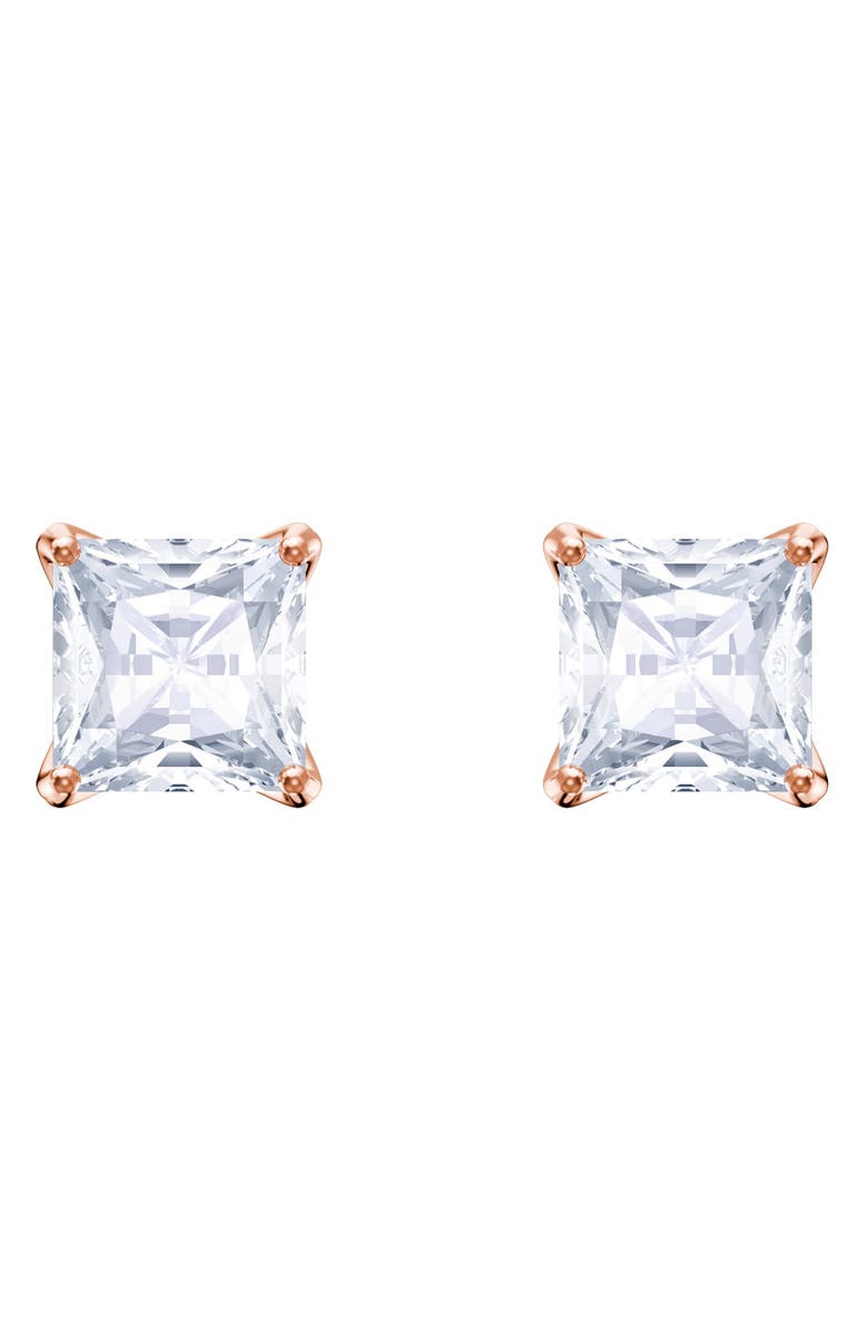 Swarovski Stilla Swarovski Princess Stud Earrings, Main, color,