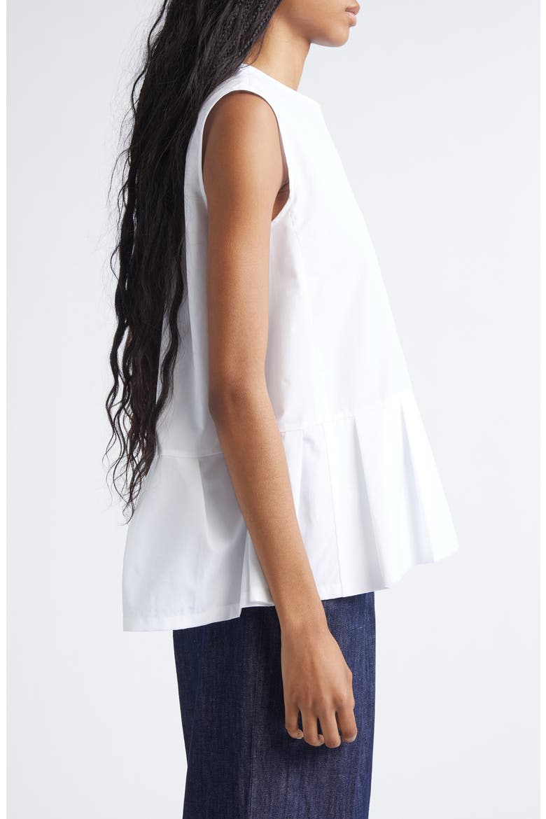 Brava Back Tie Poplin Peplum Top, Alternate, color, WHITE