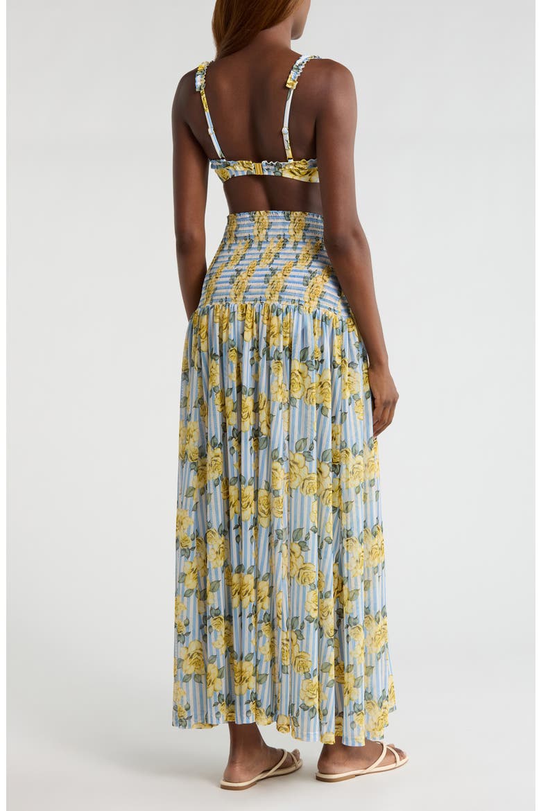 Smocked Cover-Up Maxi Skirt, Alternate, color, YELLOW ROSE