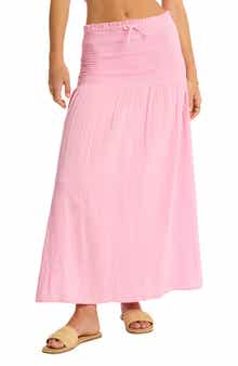 Sea Level Sunset Beach Cotton Gauze Cover-Up Skirt