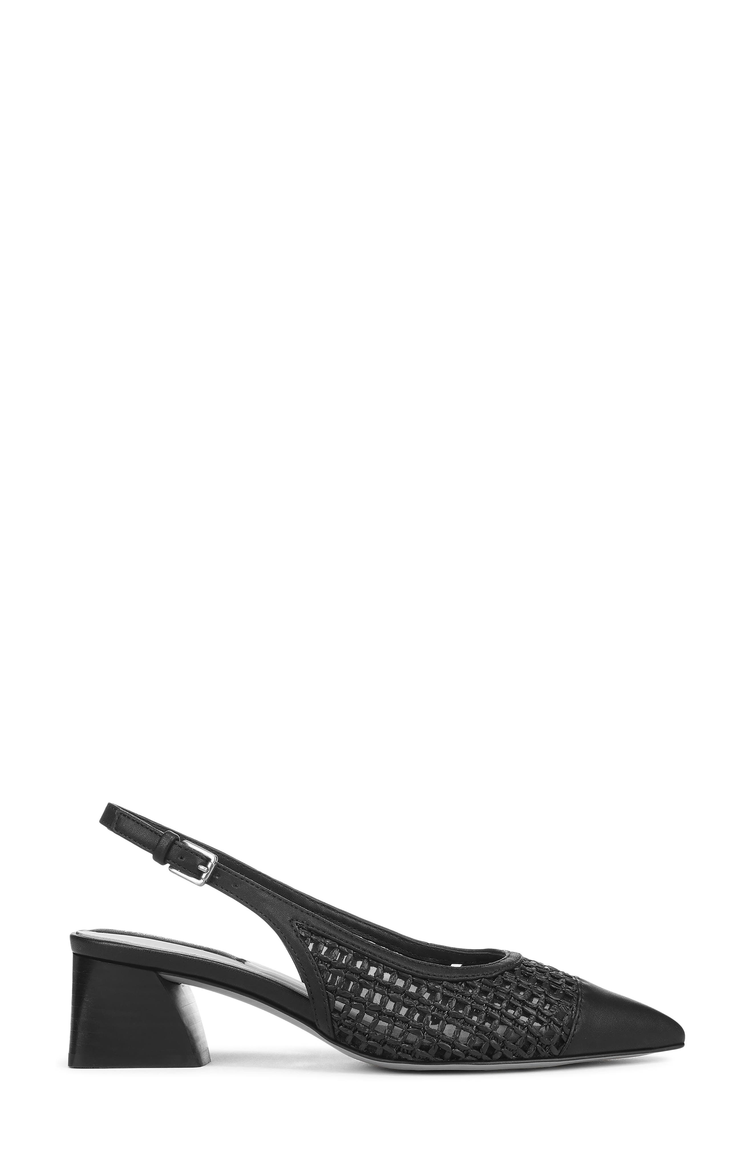 Franco Sarto Racer Slingback Pointed Toe Pump, Alternate, color, Black/ Black