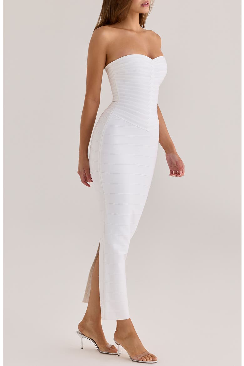The Sweetheart Strapless Bandage Gown, Alternate, color, WHITE