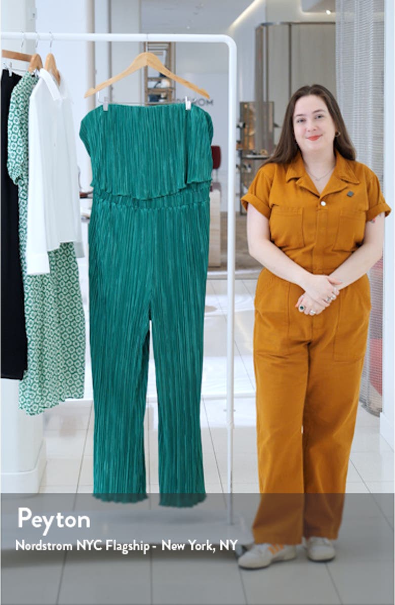 Hailee Strapless Plissé Jumpsuit, sales video thumbnail