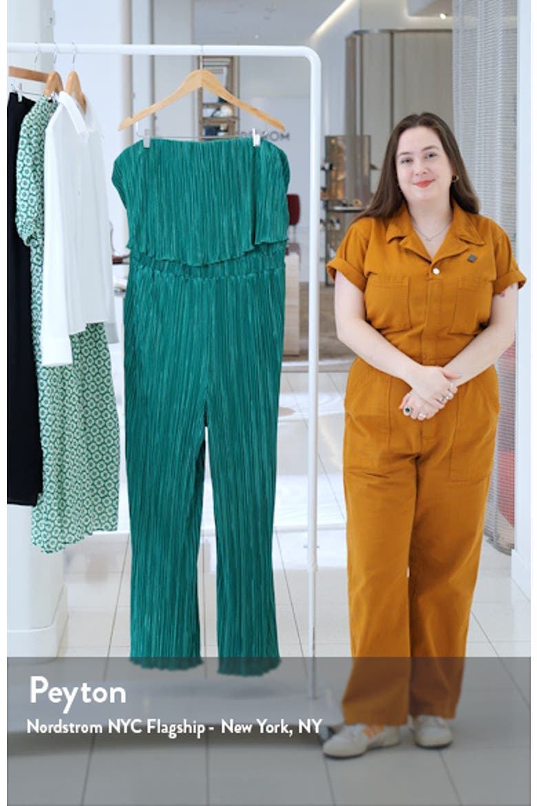 Hailee Strapless Plissé Jumpsuit video