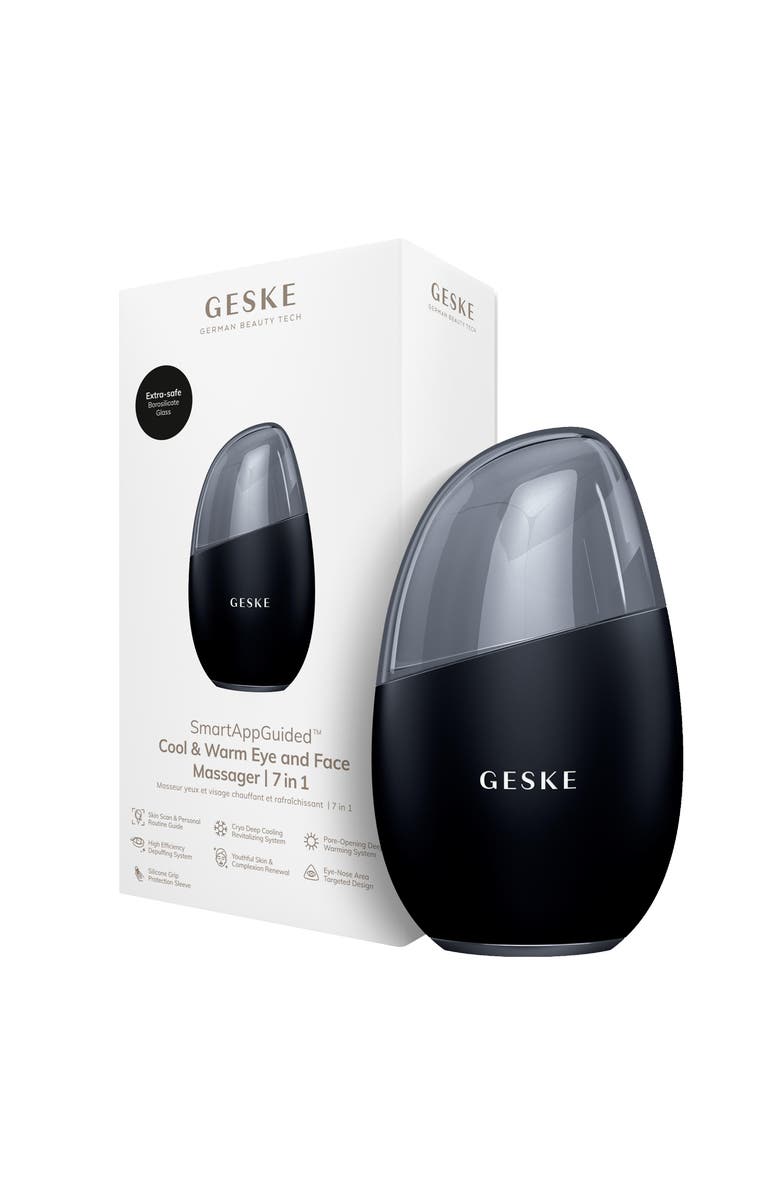 GESKE SmartAppGuided Cool & Warm Eye & Face Massager | 7 in 1, Main, color, Black