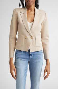 L'AGENCE Sofia Metallic Knit Blazer