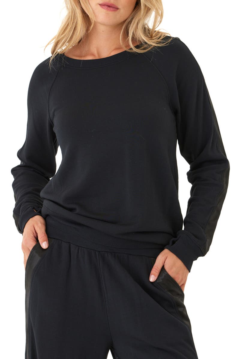 Threads 4 Thought Priscilla Feather Fleece Sweatshirt, Main, color, Black