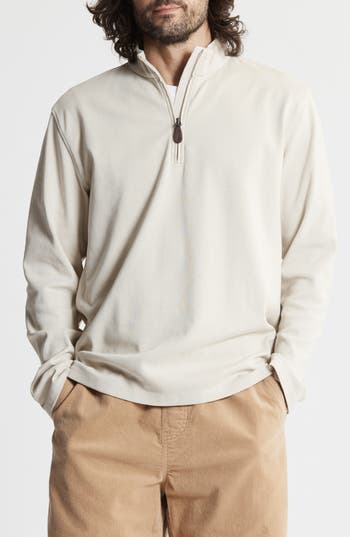 Jachs Stretch Slub Cotton Quarter Zip Pullover