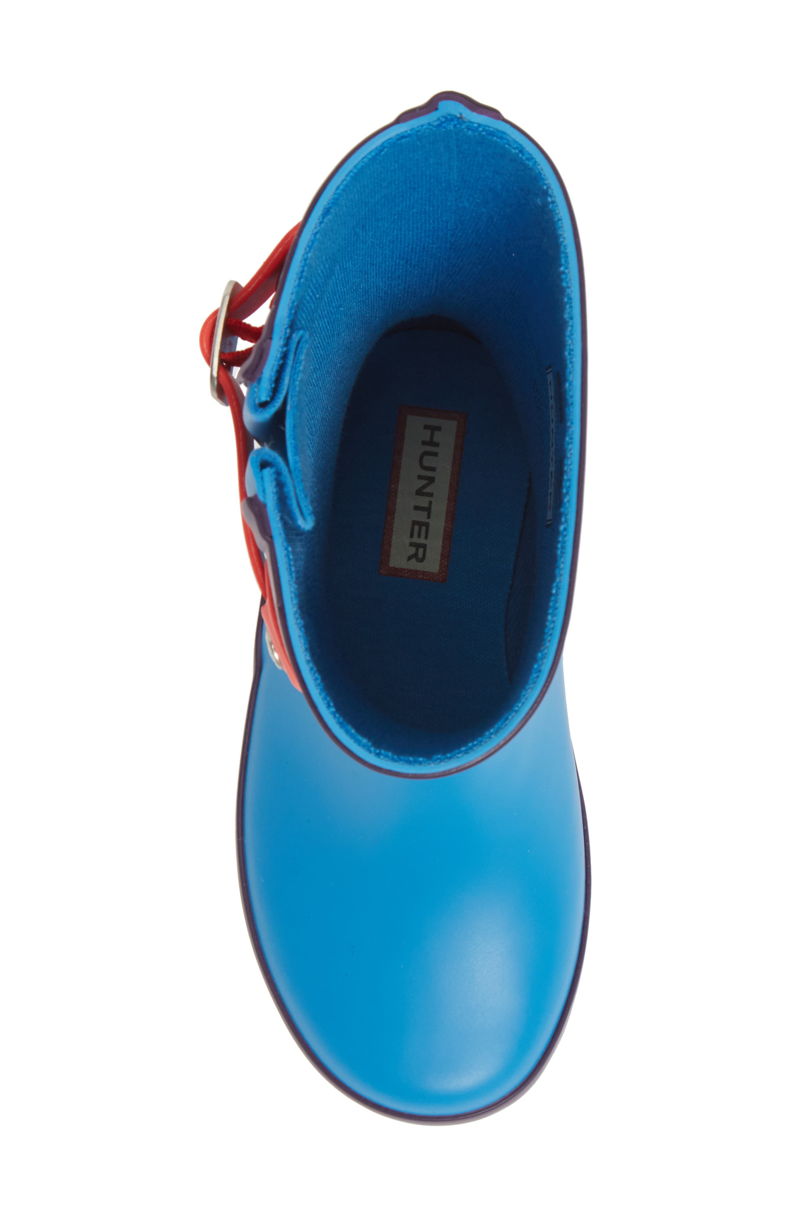 Buckle Strap Rain Boot, Alternate, color, BLUE BOTTLE/ BLUE/ CARGILL