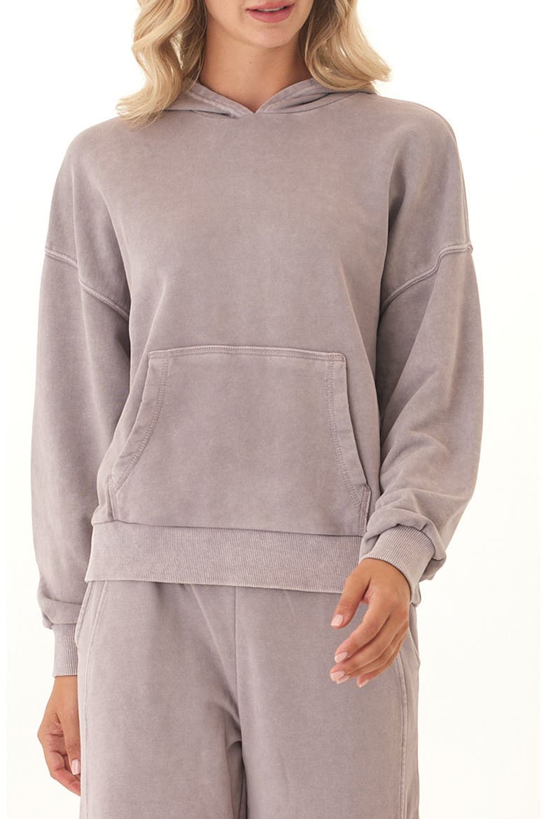 Tanya Mineral Wash Cotton Blend Fleece Hoodie, Main, color, TWILIGHT