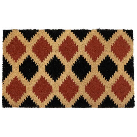 Diamond Pattern with Cream Accent Autumn Doormat 18" x 30"